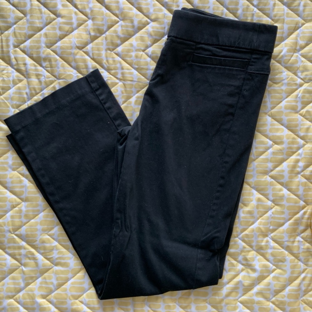 Black pull on form flattering pants